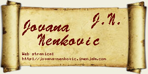 Jovana Nenković vizit kartica